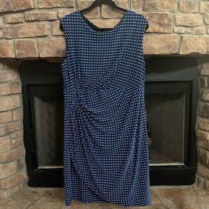 Sadie blue, black and white midi dress. Size 16W